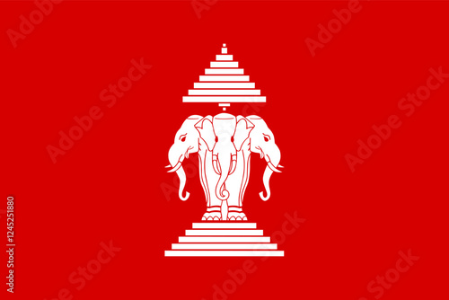 Flag of the Kingdom of Laos between 1952 - 1975. Vector illustration