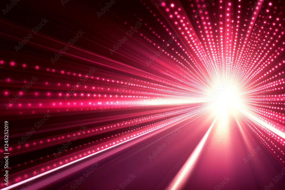Fototapeta premium Abstract digital background with pink light burst
