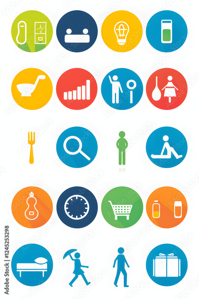 Colourful Daily Activities Pictogram Set Colourful Daily Activities Pictogram Set