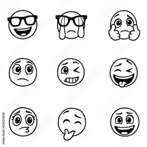 set of smiley faces photo