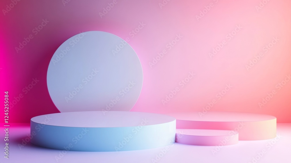 Pastel Geometric Shapes Display Platform Background Design Pastel Geometric Shapes Display Platform Background Design