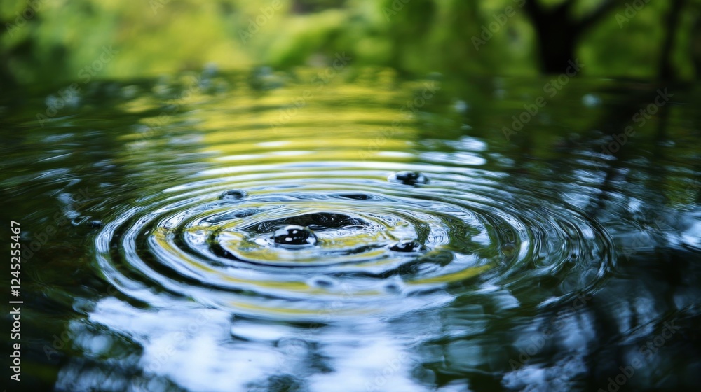 Serene Water Ripples in a Forest Pond Serene Water Ripples in a Forest Pond