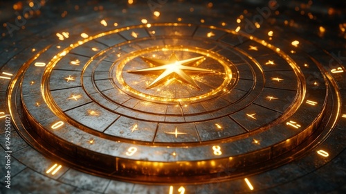 Wallpaper Mural Golden Star Pattern. Generative AI Torontodigital.ca