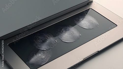 A laptop touchpad with fingerprint smudges visible
