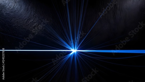 A single fiber optic cable glowing against a black background