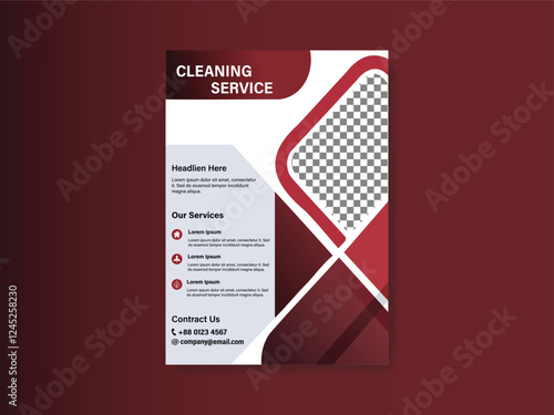 Elegant Maroon and White Cleaning Service Flyer Design