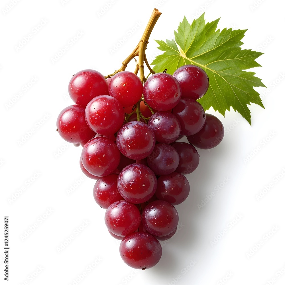 Fototapeta premium Nature's Bounty A Cluster of Luscious red Grapes 