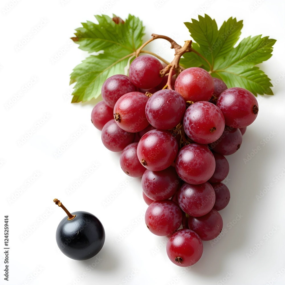 Fototapeta premium Nature's Bounty A Cluster of Luscious red Grapes 
