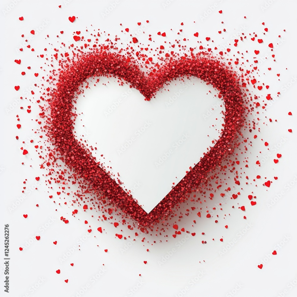 White heart, red hearts background, Valentine's Day, greeting card design White heart, red hearts background, Valentine's Day, greeting card design