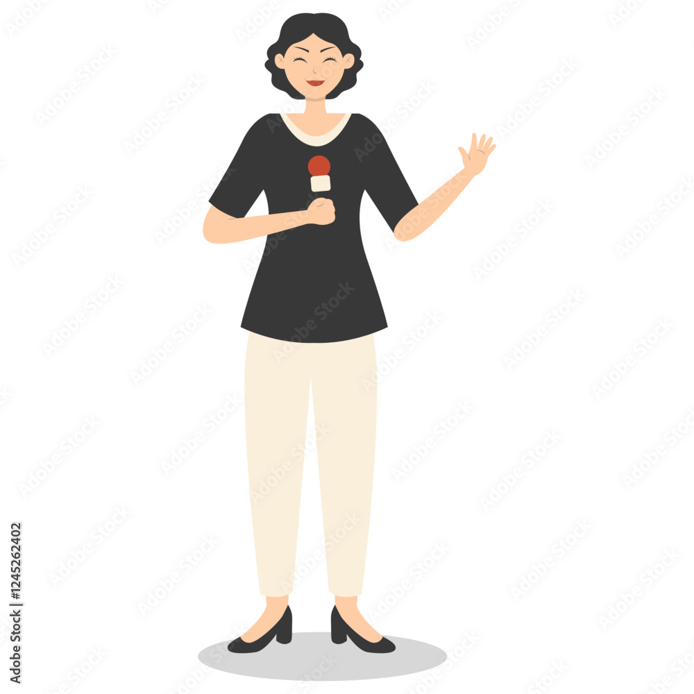Professional Journalist Cartoon Character. Isolated on White Background. Professional Journalist Cartoon Character. Isolated on White Background.