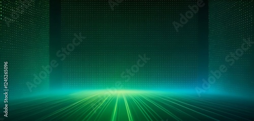 Wallpaper Mural Green background image, light, space, future, cyber, digital texture banner Torontodigital.ca