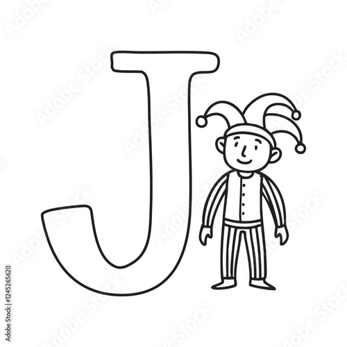 An illustration of Jester with letter J beside it