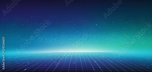 Blue background image, gradation, light, spatial stereoscopic banner texture