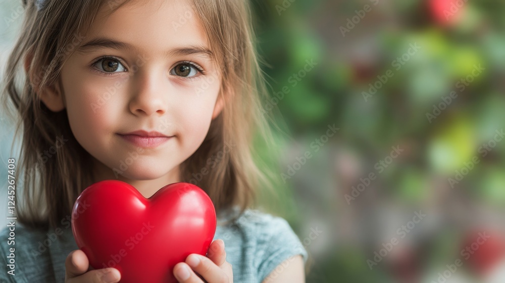 Child Holds a Heart: A Portrait of Innocence and Love Child Holds a Heart: A Portrait of Innocence and Love