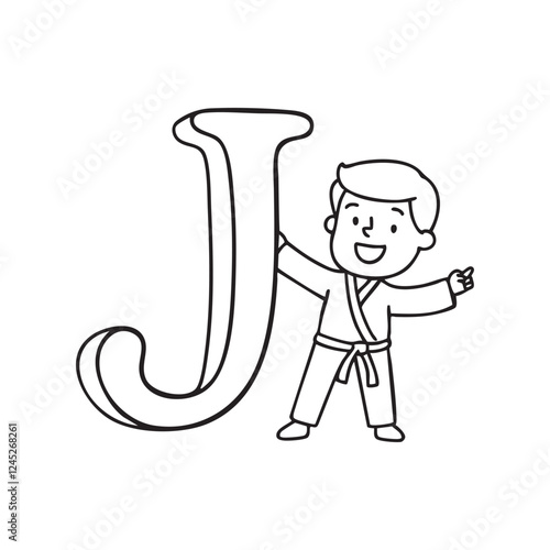 An illustration of Judo with letter J beside it