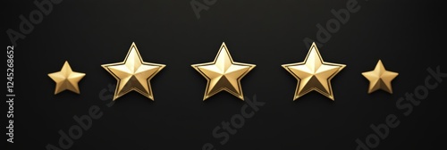 Golden Stars on Black Background: Symbol of Excellence and Achievement