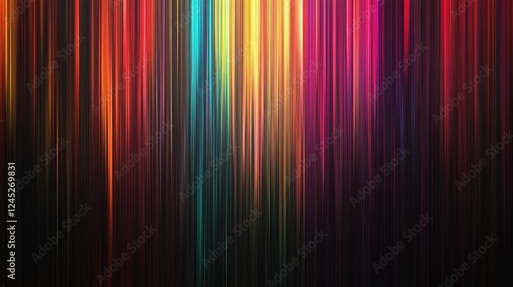 Obraz premium Vibrant vertical light streaks in spectrum of colors