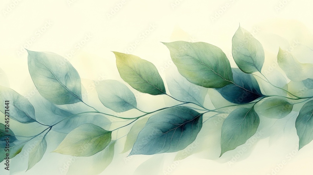 Pastel Leaves in Soft Hues. Generative AI Pastel Leaves in Soft Hues. Generative AI