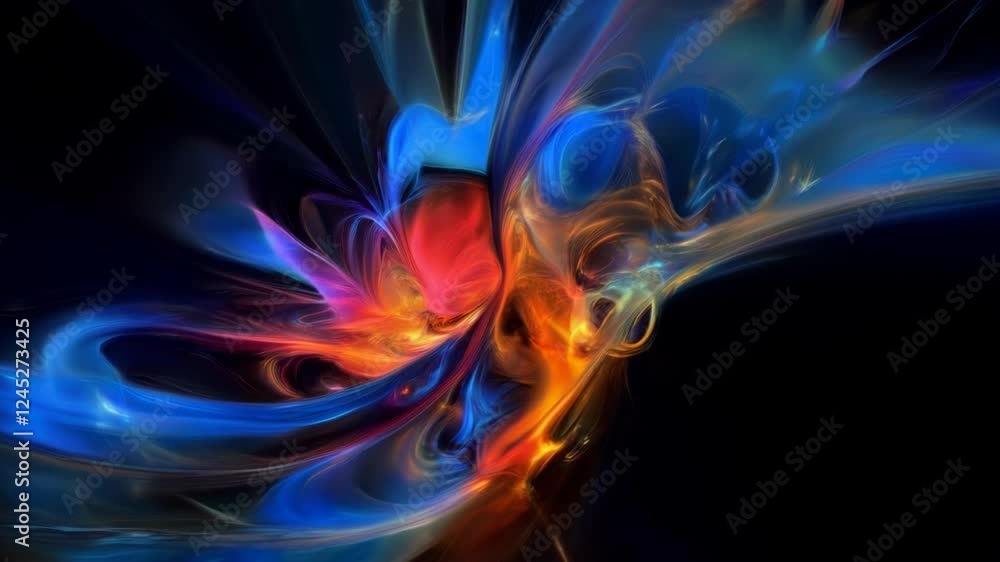 Abstract Swirling Blue And Orange Energy Flow Abstract Swirling Blue And Orange Energy Flow