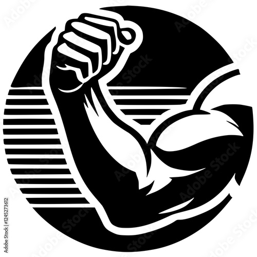 Arm wrestling logo silhouette