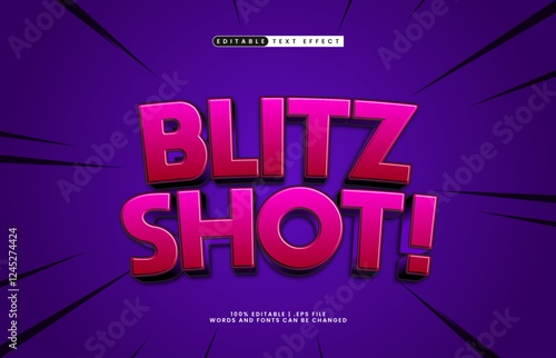 blitz shot editable text effect with a sport and kids text style