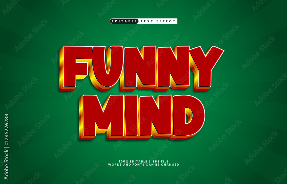 Obraz premium funny mind editable text effect with a smart and funny text style