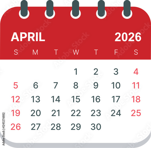 2026 calender-April