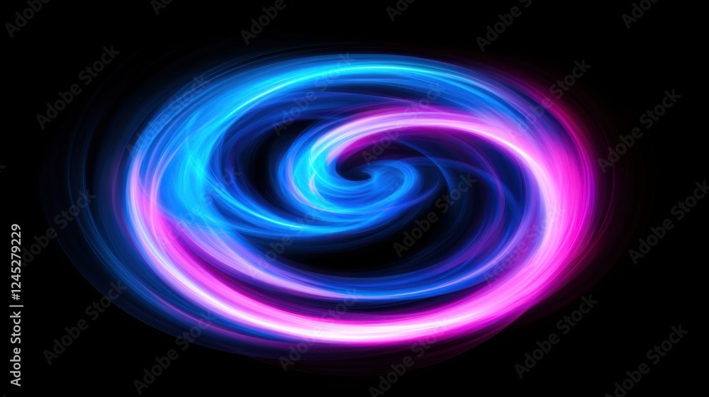 Vivid neon swirls of blue and pink light, forming a mesmerizing gradient perfect for tech and creative projects Vivid neon swirls of blue and pink light, forming a mesmerizing gradient perfect for tech and creative projects