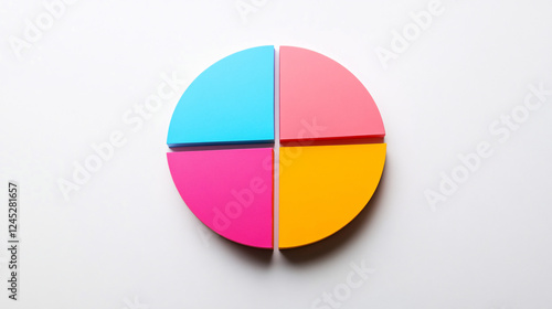 Free Download colorful paper pie chart on white background - GFXLoad