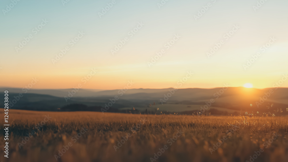 Golden Sunset Over Rolling Hills Golden Sunset Over Rolling Hills