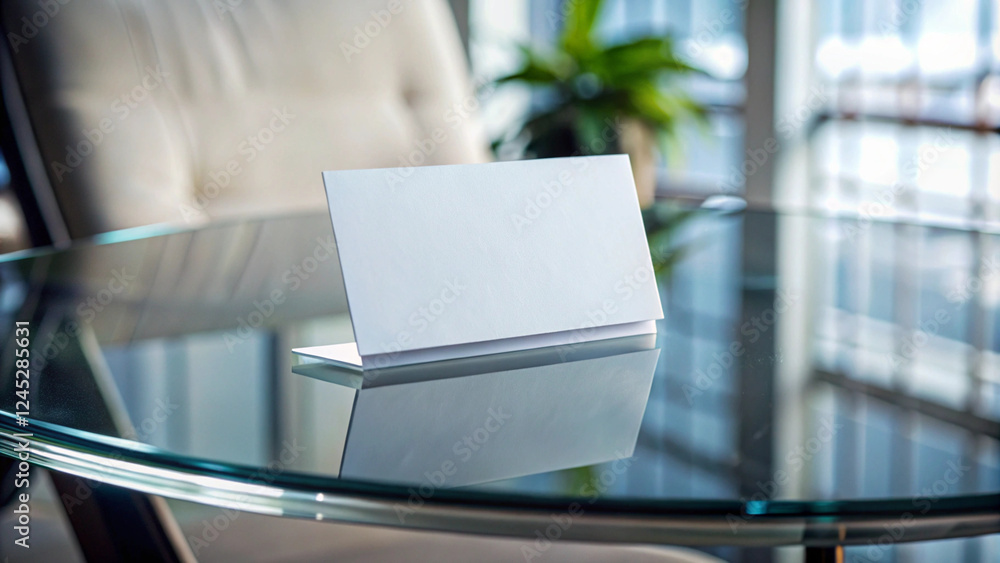 Minimalist Tent Card Mockup in Office Setting Minimalist Tent Card Mockup in Office Setting