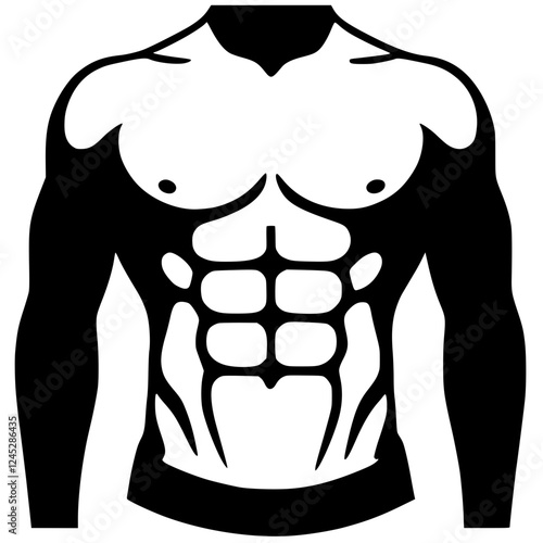 Six pack male body silhouette