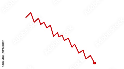 Stock Market Decline Animation – Falling Graph Illustration – Financial Crisis Concept
