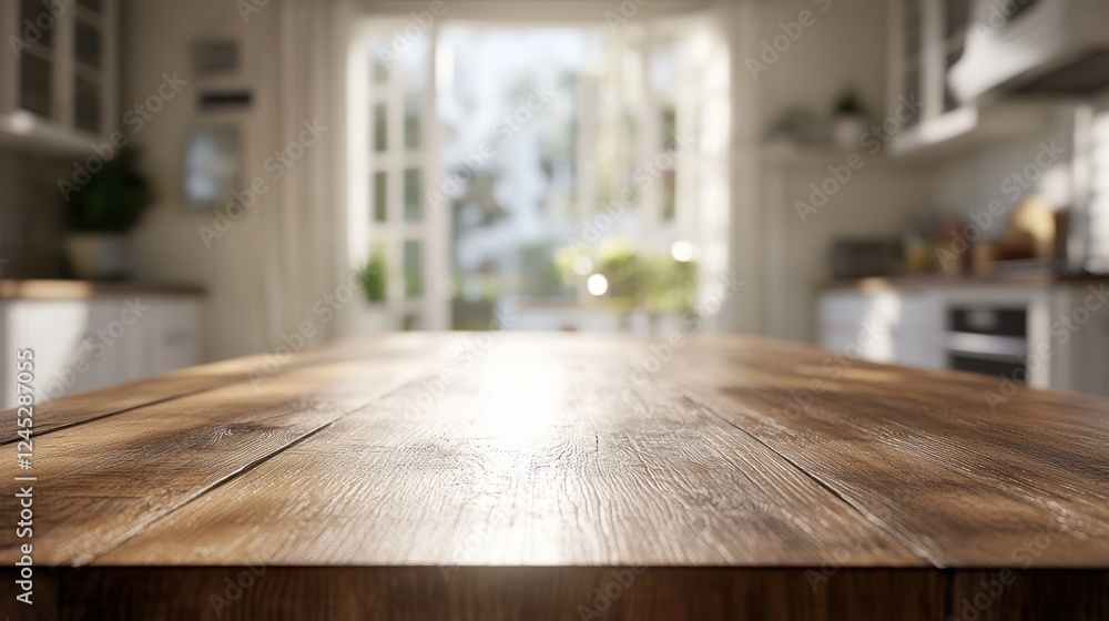Sunlit Rustic Kitchen Tabletop: A Warm and Inviting Space Sunlit Rustic Kitchen Tabletop: A Warm and Inviting Space