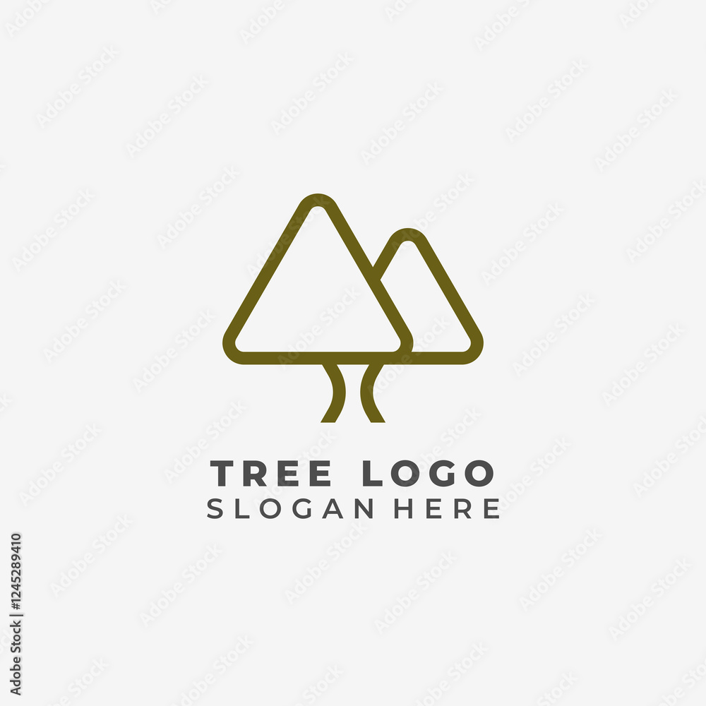 Creative tree logo image formed from triangles for branding needs Creative tree logo image formed from triangles for branding needs