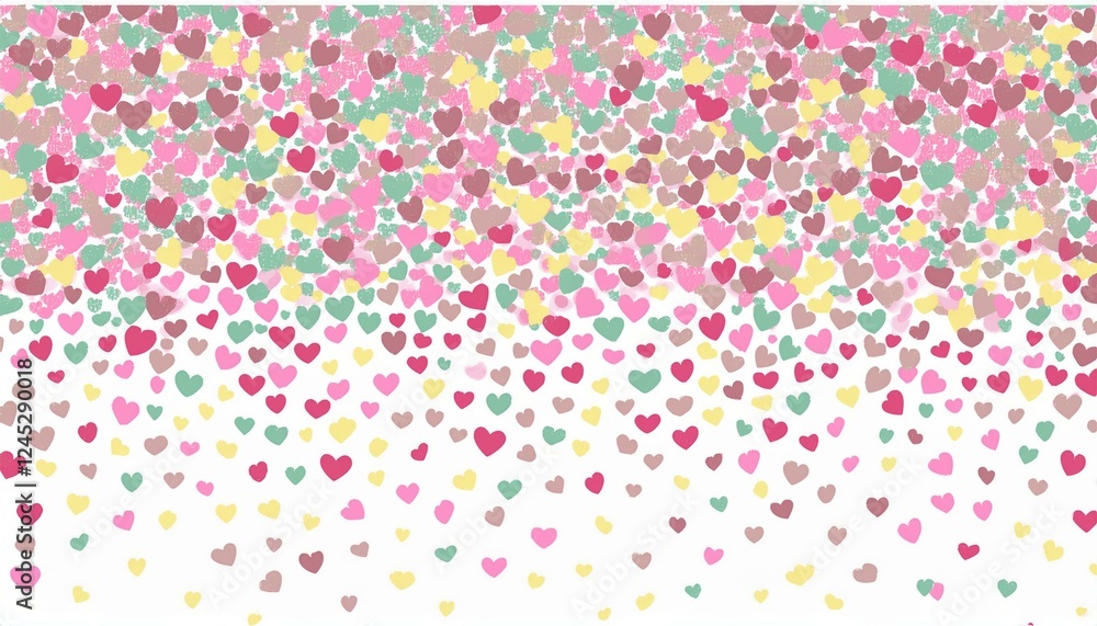 Cute heart confetti pattern background. Birthday decoration confetti, heart element cute seamless pattern. Childish color abstract decoration element background. Vector illustration. Cute heart confetti pattern background. Birthday decoration confetti, heart element cute seamless pattern. Childish color abstract decoration element background. Vector illustration.