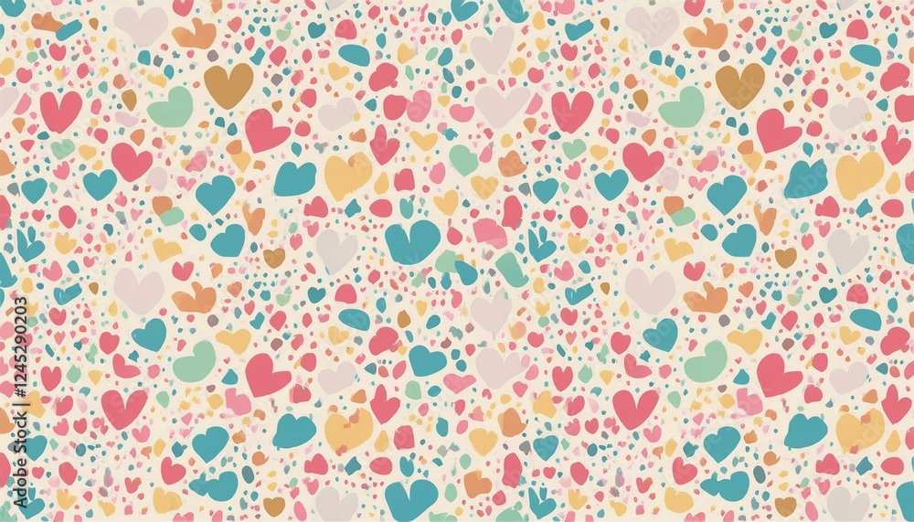 Cute heart confetti pattern background. Birthday decoration confetti, heart element cute seamless pattern. Childish color abstract decoration element background. Vector illustration. Cute heart confetti pattern background. Birthday decoration confetti, heart element cute seamless pattern. Childish color abstract decoration element background. Vector illustration.