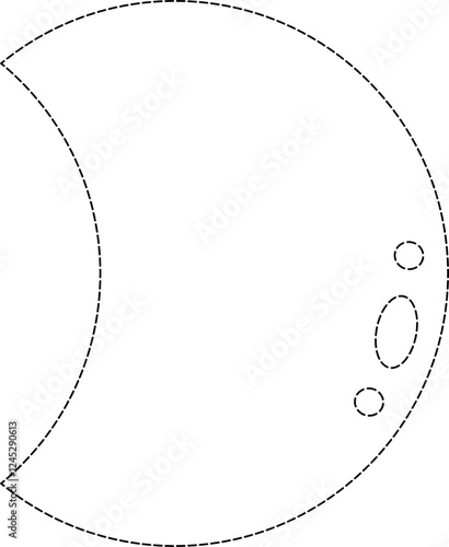 Half moon coloring tracing vector