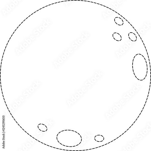 Full moon coloring tracing vector