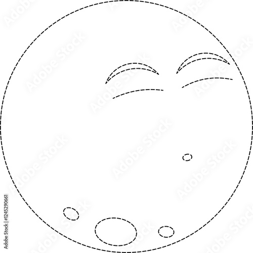 Sleeping moon coloring tracing vector