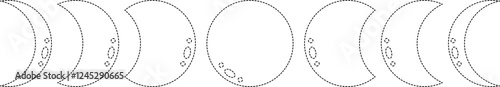 Moon phases coloring tracing vector