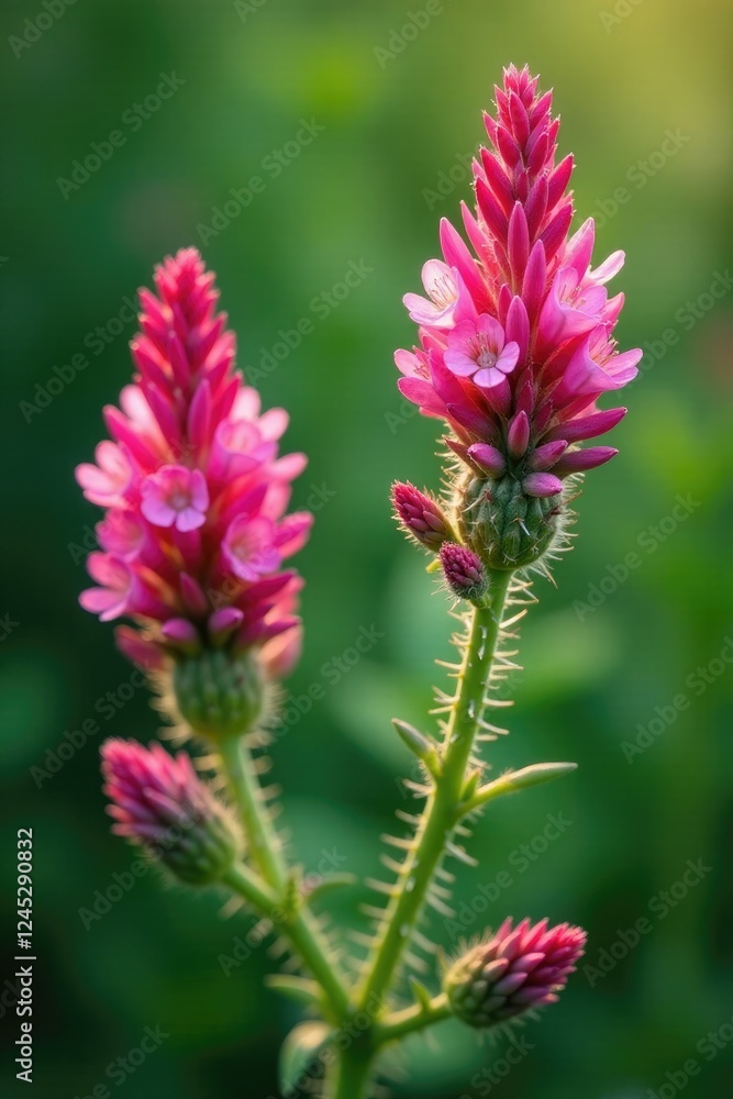 blooming pink flowers on thorny spiked veronica plants, bloom, nature, greenery blooming pink flowers on thorny spiked veronica plants, bloom, nature, greenery