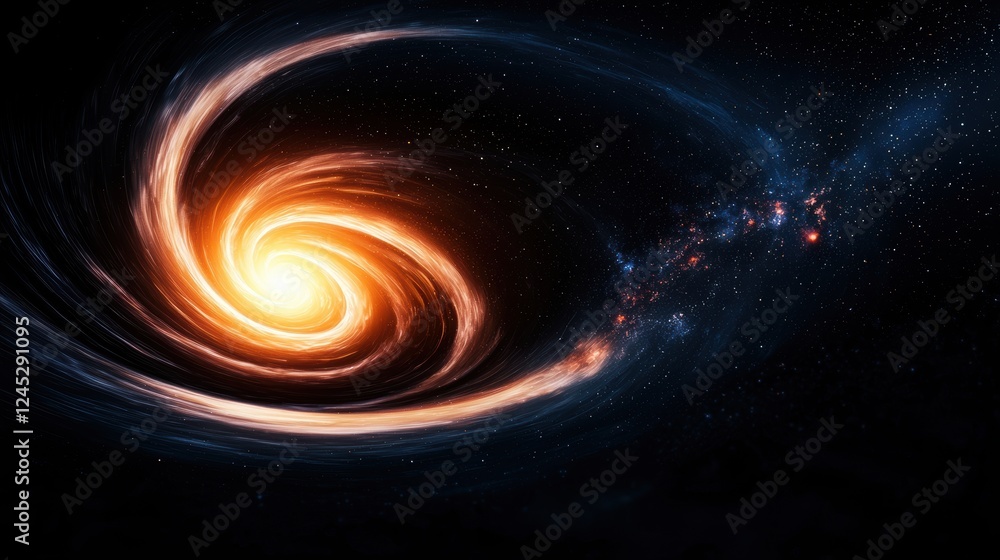 A vibrant spiral galaxy shines brightly against a dark cosmic background, illustrating the beauty and mystery of the universe. A vibrant spiral galaxy shines brightly against a dark cosmic background, illustrating the beauty and mystery of the universe.