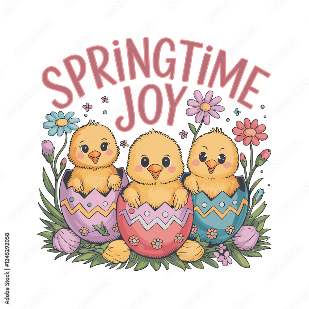 Obraz premium happy easter card with chicken