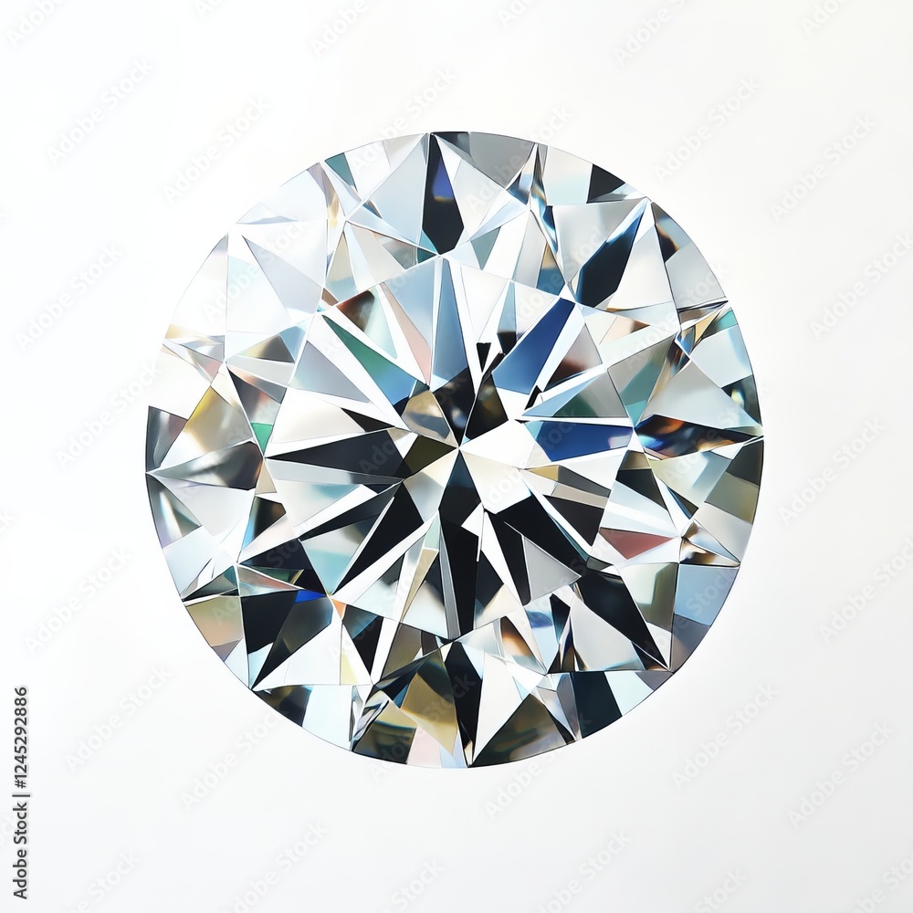 Sparkling diamond, closeup, white background, jewelry advertising Sparkling diamond, closeup, white background, jewelry advertising