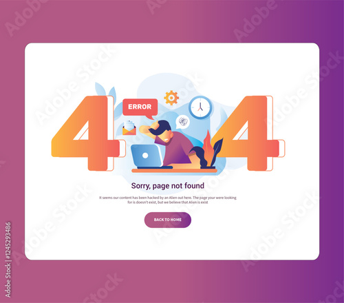 vector illustration of page not found , error 404 code 