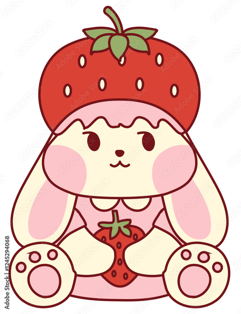 Fototapeta premium funny cartoon strawberry