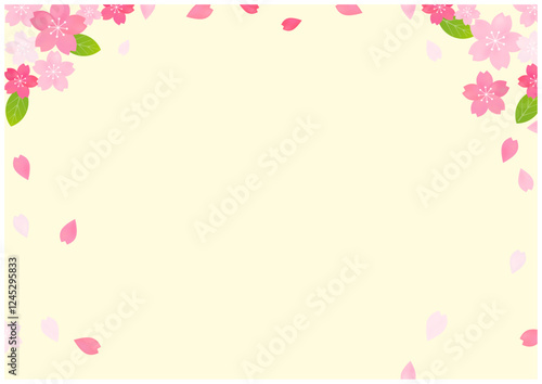 桜の花がうつくしいおしゃれな春背景素材4