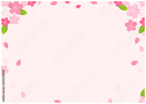 桜の花がうつくしいおしゃれな春背景素材2
