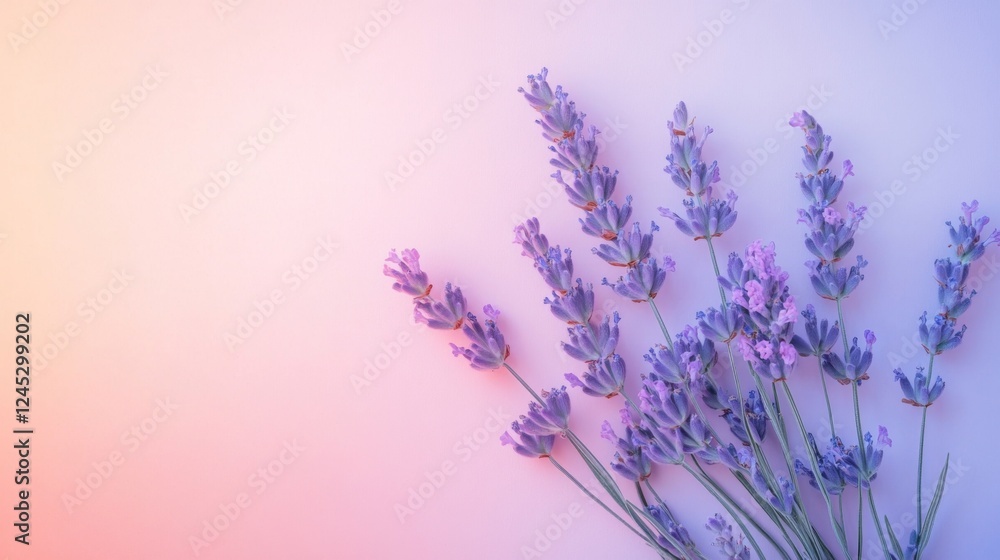 Naklejka premium Delicate Lavender Bouquet in Pastel Colors
